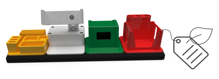 Smart Office Station mit schematischem Produktpass